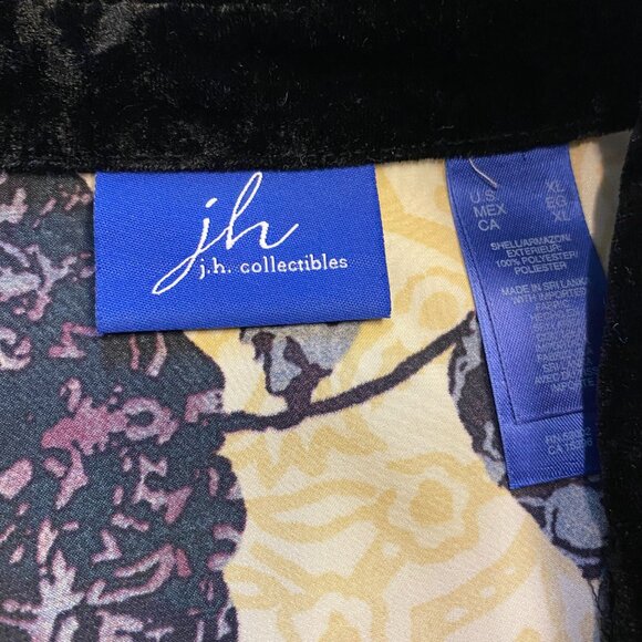Vintage JH Collectibles Velvet Hem Button Down Blouse Size XL - Picture 3 of 7